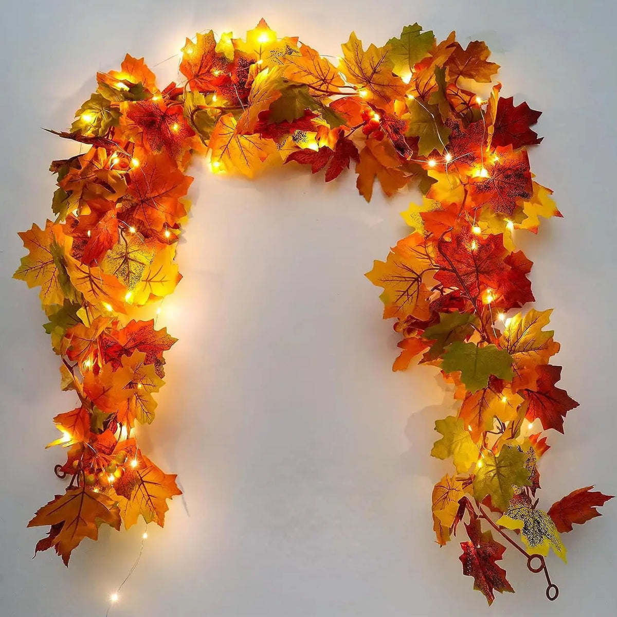200CM Autumn Artificial Maple Leaf Wreath Fake Leaf Plant Vine Home