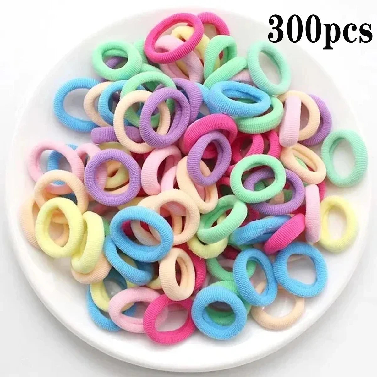200-1000pcs Women Girls Colorful Nylon Elastic Hair Bands Ponytail Small