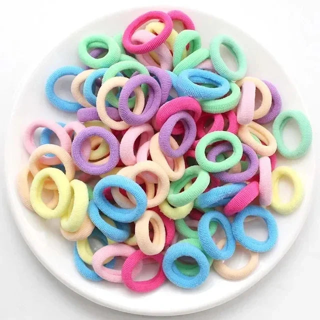 200-1000pcs Women Girls Colorful Nylon Elastic Hair Bands Ponytail Small