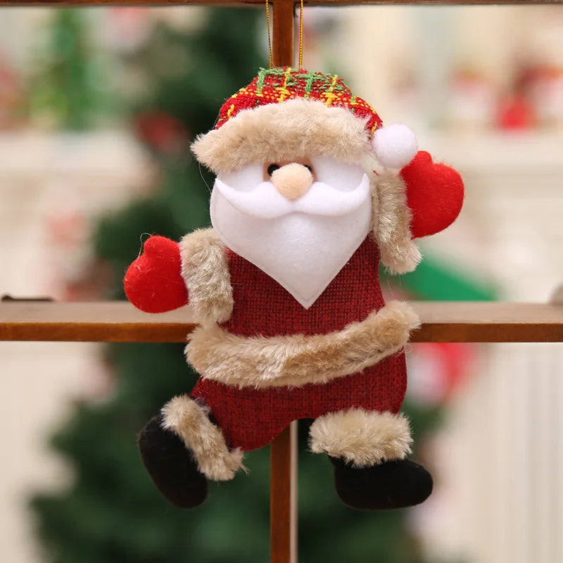 4pcs Merry Christmas Ornaments DIY Xmas Gift Santa Claus Snowman Tree Pendant
