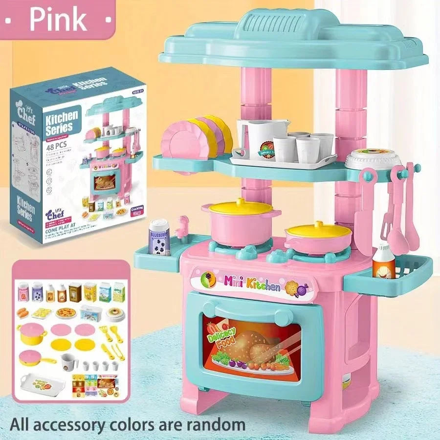 Mini Kitchen Counter Play Set Cooking Tableware