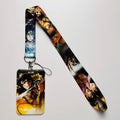 Anime Characters Card Holder Lanyards Keys Neck Strap Badge Keychain Lanyard