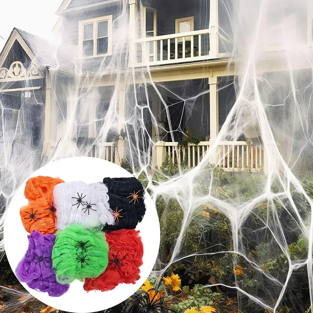 Halloween Glow Spider Web Glowing Creepy Decoration