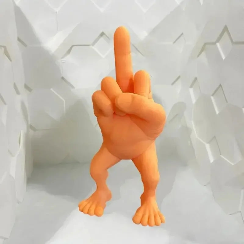 Middle Finger Figure With Legs Office Desk Resin Ornaments Creative Funny