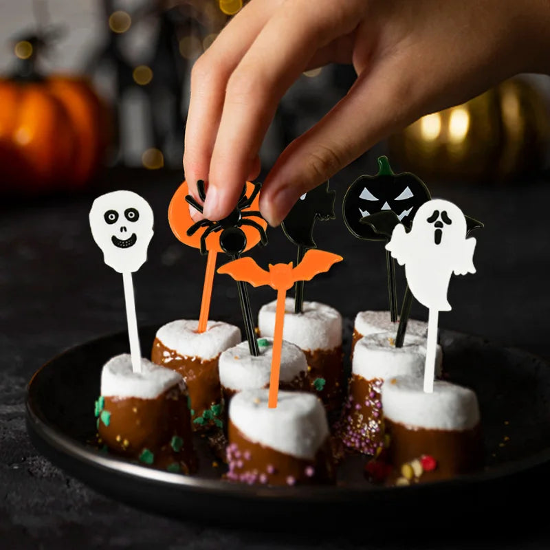 20/50Pcs Halloween Toothpicks DIY Cupcake Topper