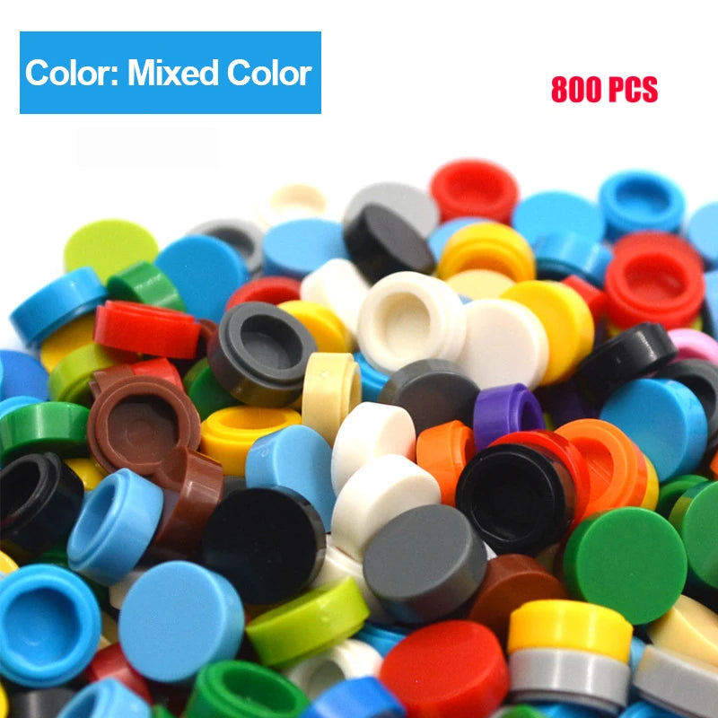 800PCS FLAT Tile 1x1 Dots Round Bricks 35381 98138 MOC DIY Building Blocks