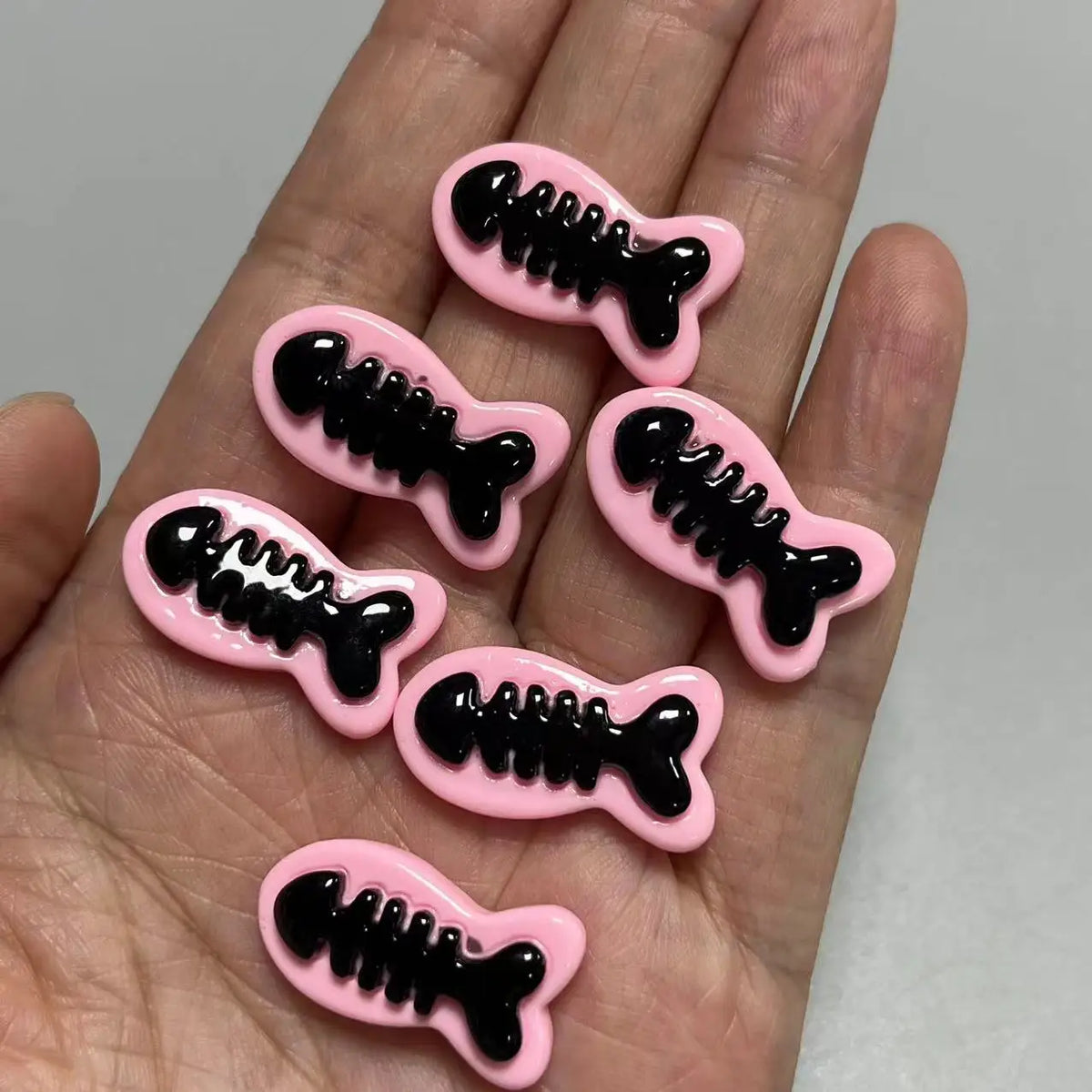 10pcs Macaron Color Skull Bow Skeleton Resin Handmade