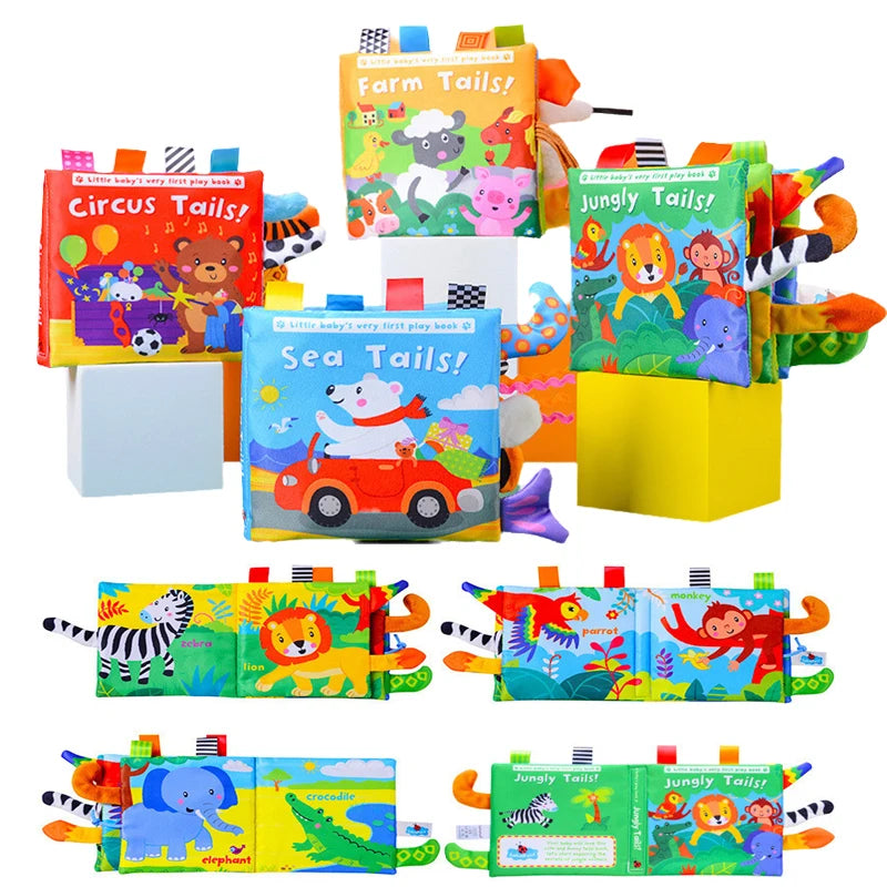 3D Visual Tail Cloth Book Baby Tear Resistant Learning