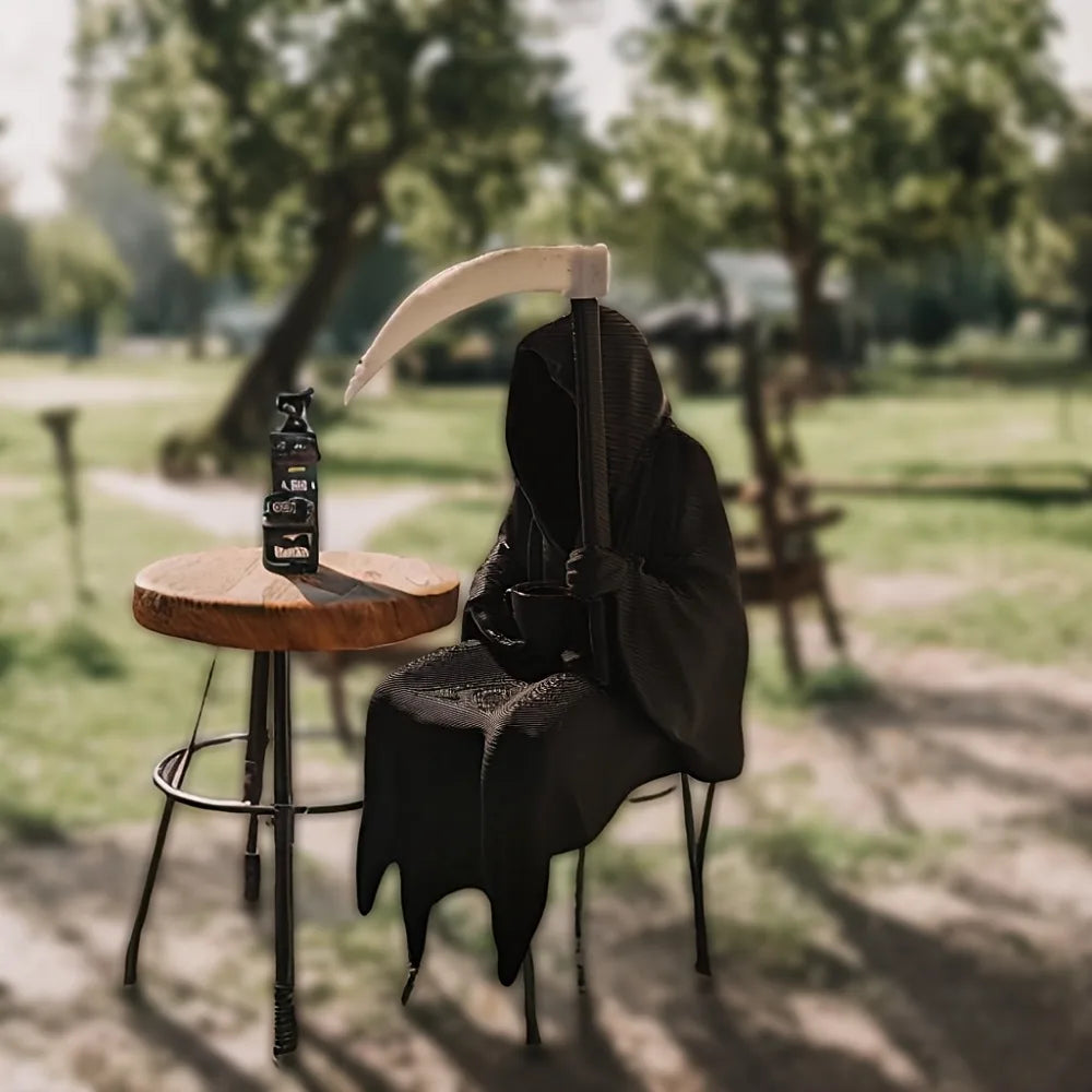 Death also needs a vacation Gothic statue of death dark knight Halloween festival