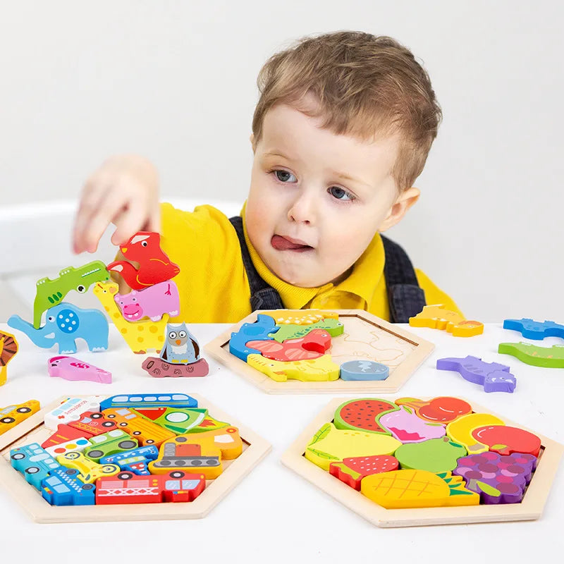 Wooden Jigsaw Puzzle 3D Creative Early Education