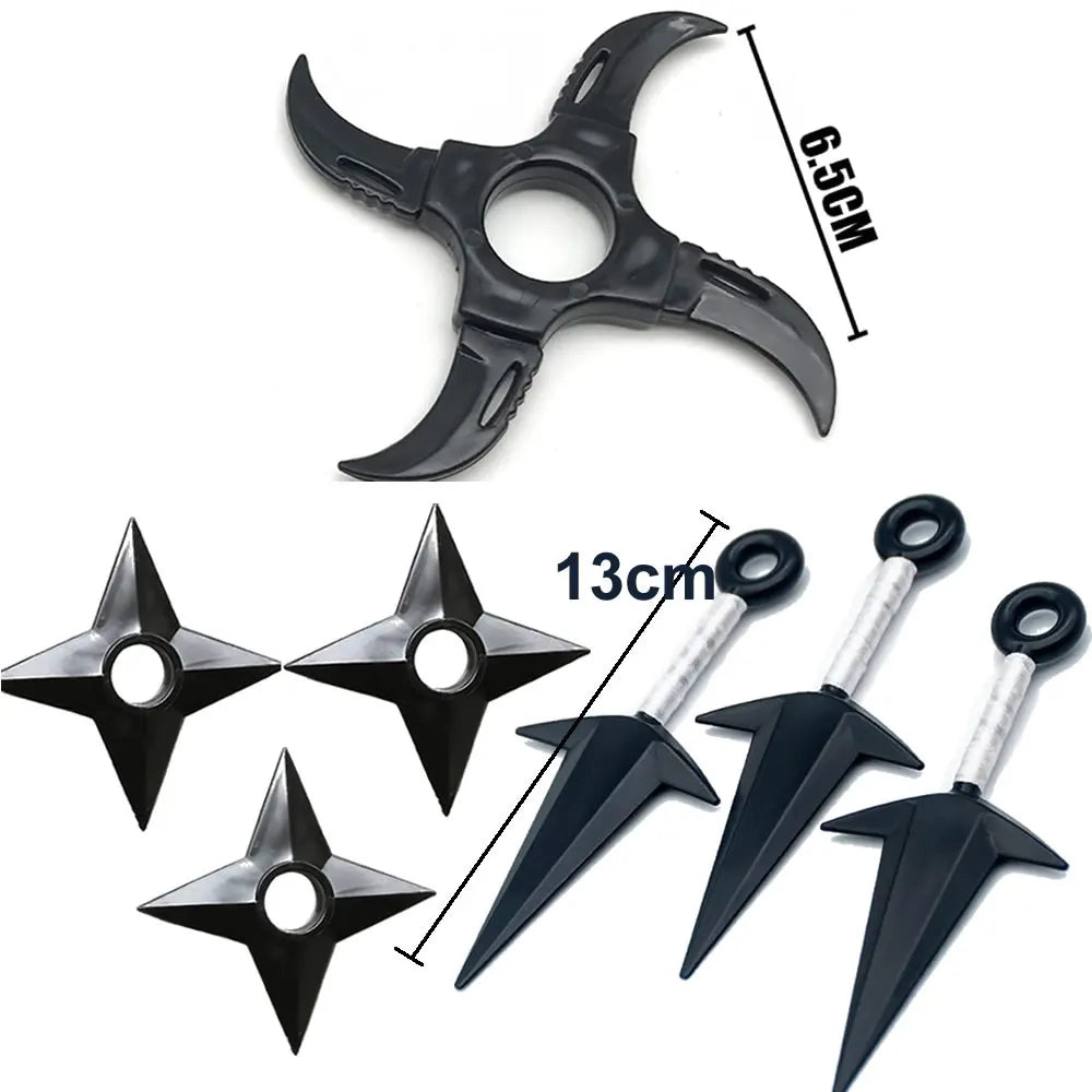 7Pcs Set Anime Naruto Cosplay Weapon Kunai Shuriken Plastic Accessories