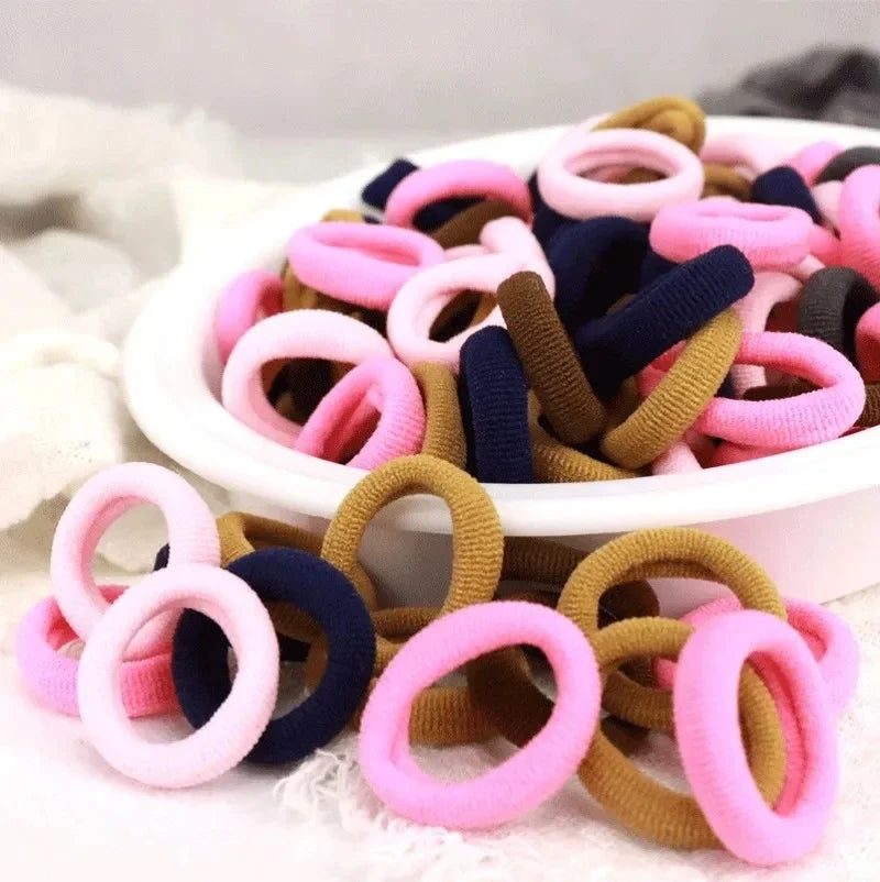 200-1000pcs Women Girls Colorful Nylon Elastic Hair Bands Ponytail Small