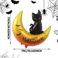 2pcs Black Cat Moon Balloons Happy Halloween Party Decoration