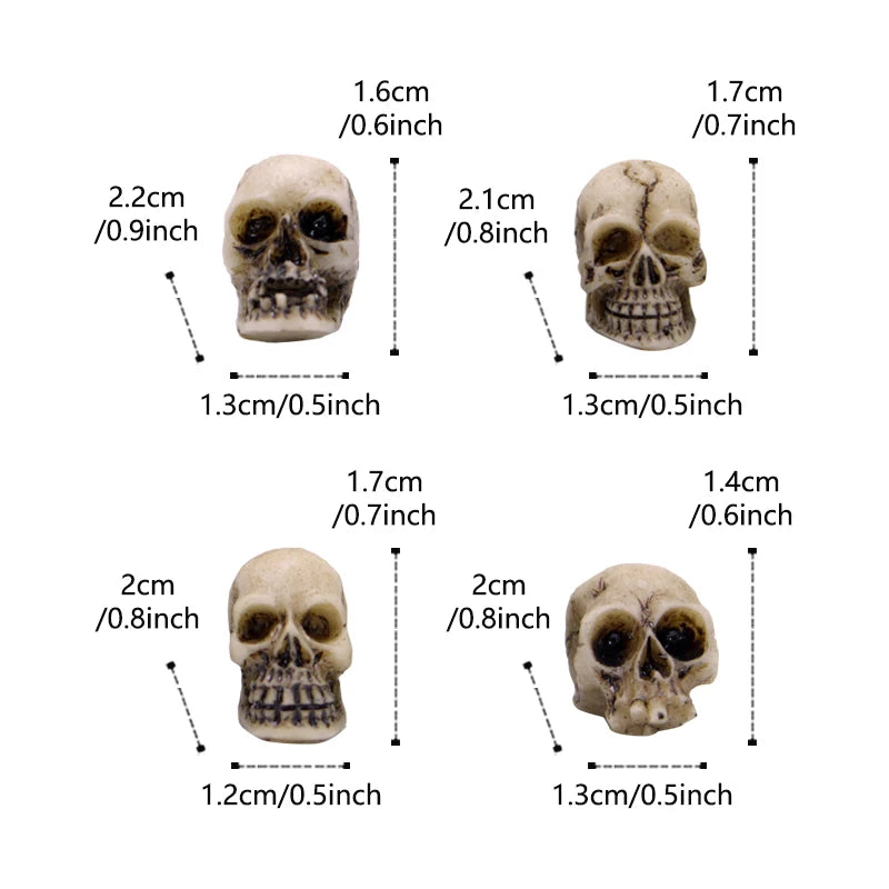20 PCS Creative Miniature Skull Cool Miniature Skull Garden Bonsai Resin