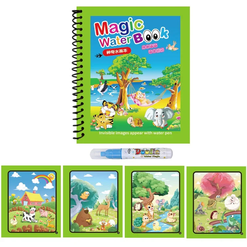 Magic Water Drawing Books Pen Sensory Early Education