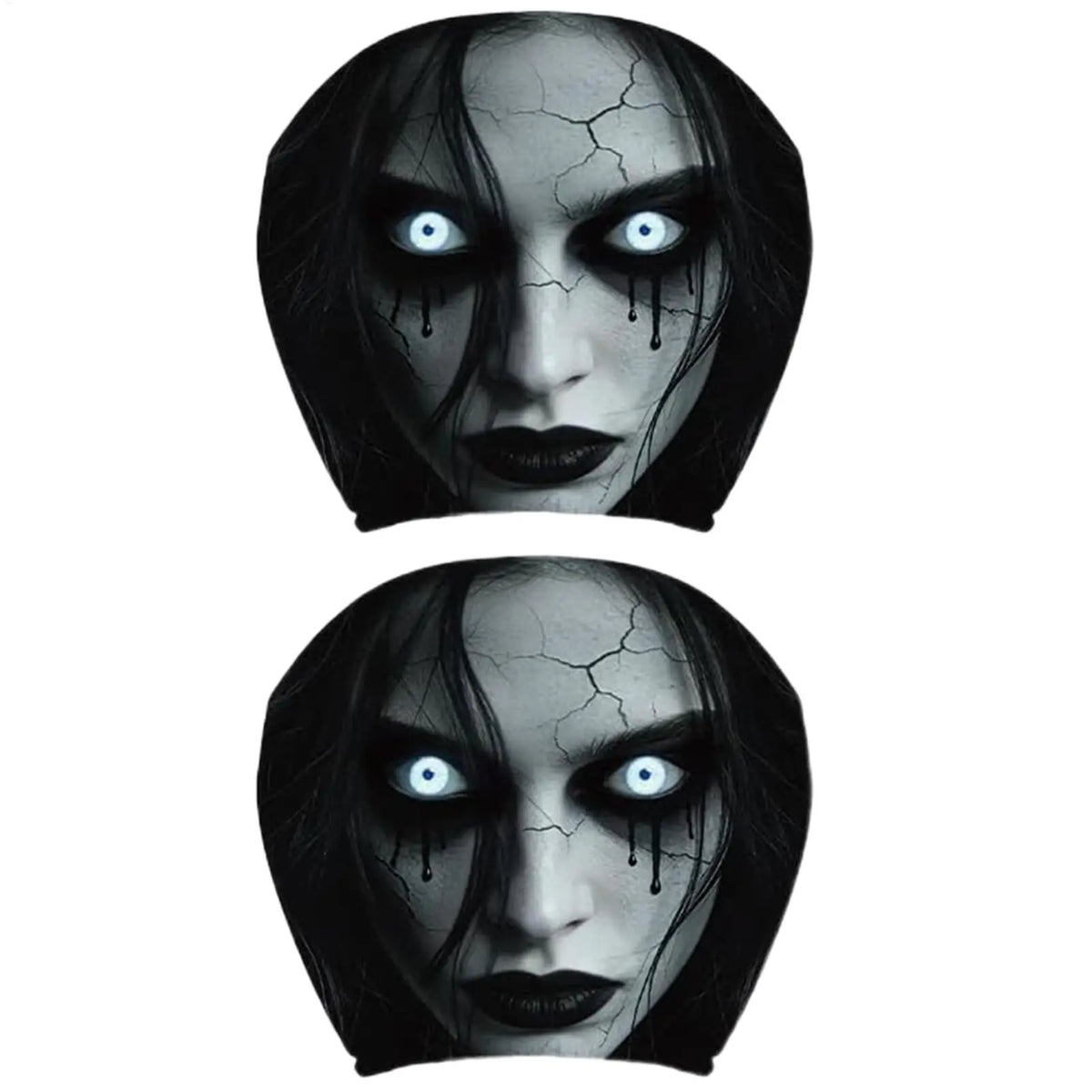2pcs Scary Headrest Cover Halloween Decoration Accessories Hilarious Car Cover