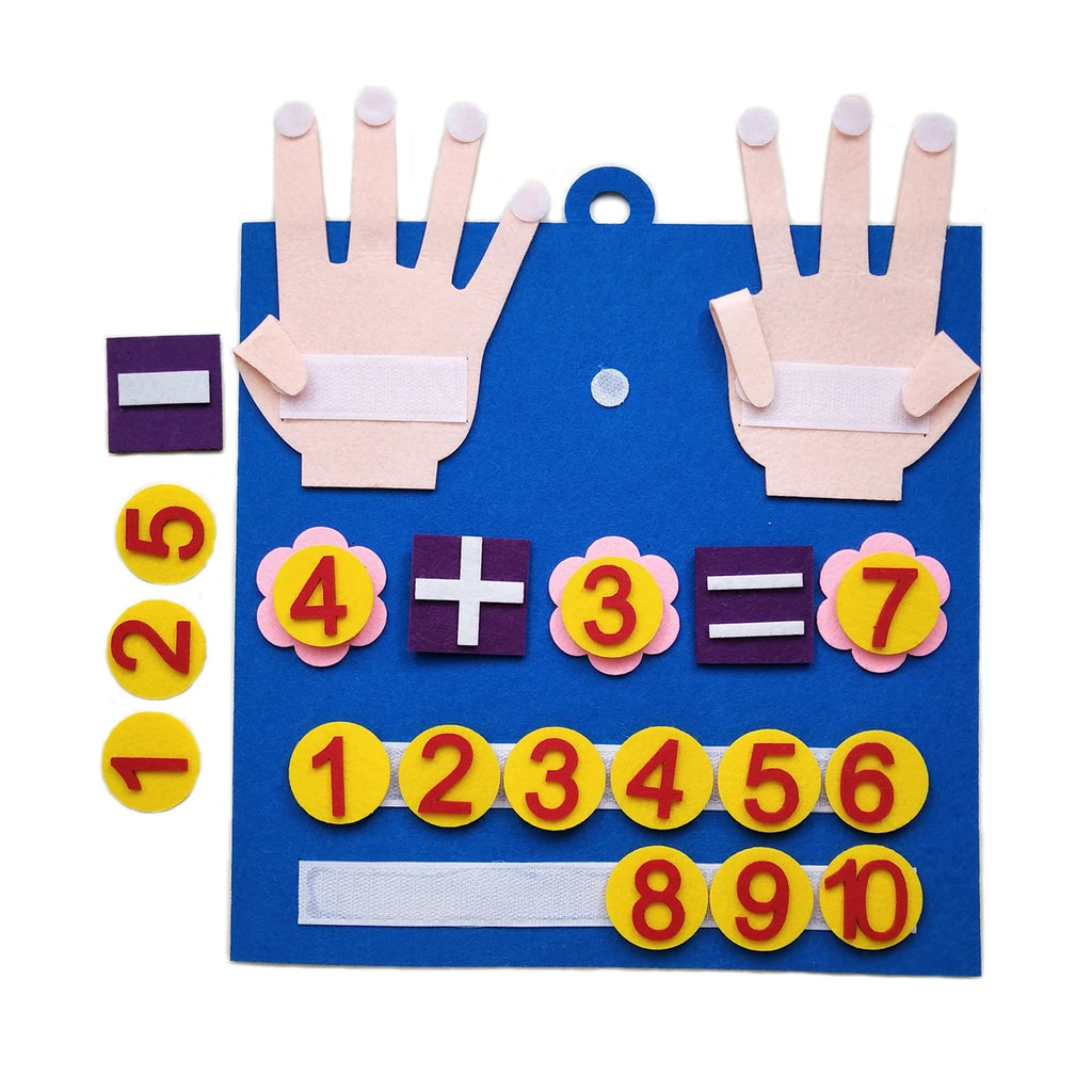 Toddler Montessori Toys Felt Finger Numbers Math Toy Children Counting Early