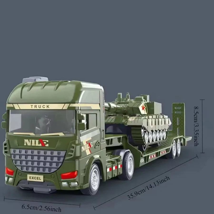 1pcs Scale-Carrier Container Engineering Set Vehicle Excavator Transport Truck