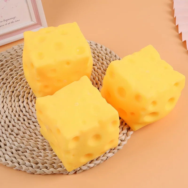 Giant Cube Cheese Squeeze Toy Simulation Slow
