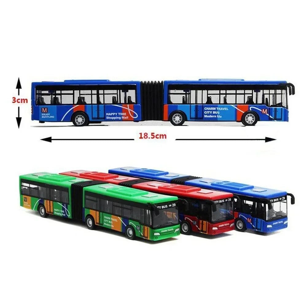 1:64 Alloy City Bus Model Diecast Toy Vehicle