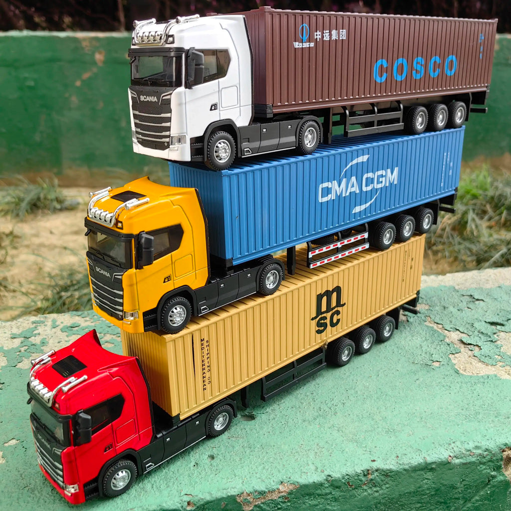 1 50 Simulation Large Truck Toy Car Model Alloy Diecast Transport Container