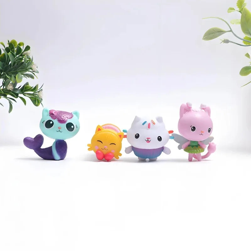 13pcs Gabby Dollhouse Anime Figure Toy Smiling Car Cat Hug Gaby Girl Dolls