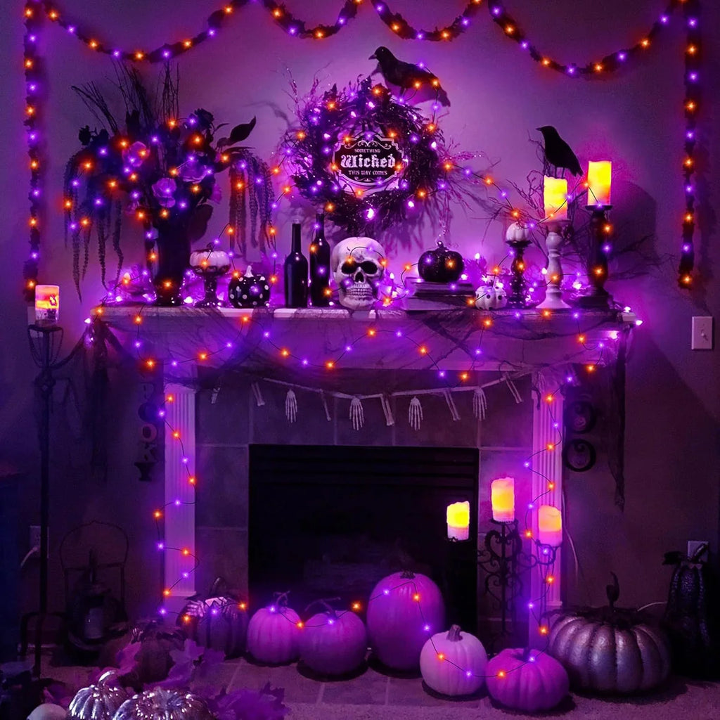 5M-20M Halloween Lights LED Purple Orange String