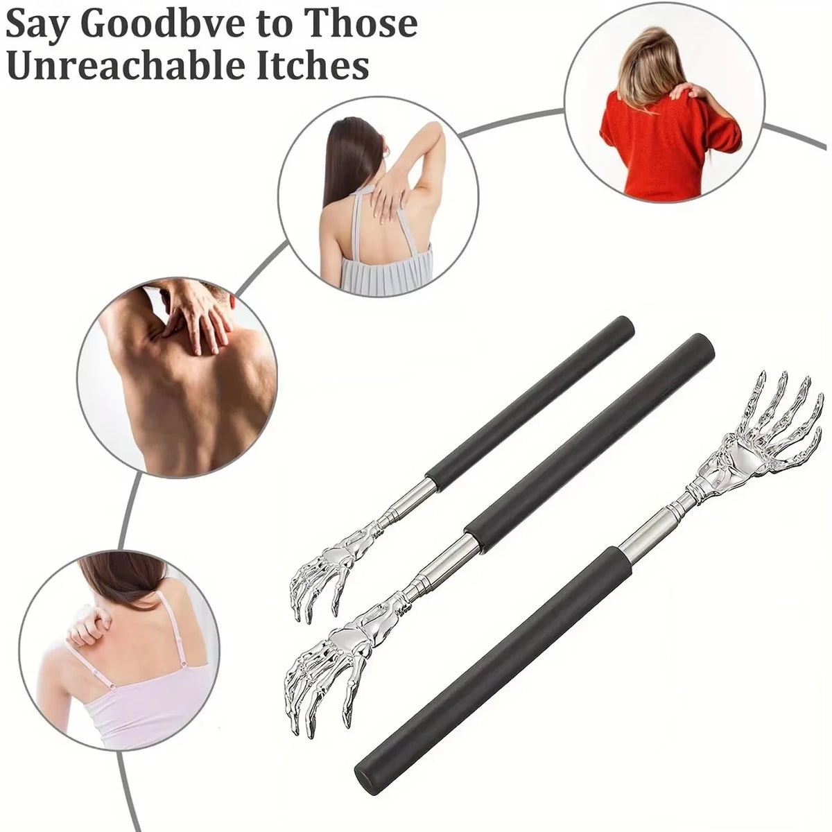 Ghost Hand Stainless Steel Telescopic Scratching Massager Scratcher Ornament