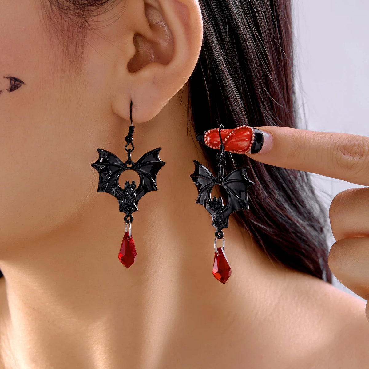 Gothic Vampire Bat Earrings Statement Jewelry