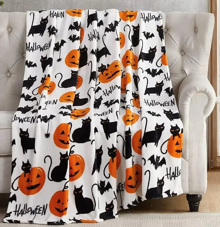 1PC Gifts Blanket Black Bats Printed Flannel Blanket Perfect Sofa Office Bed