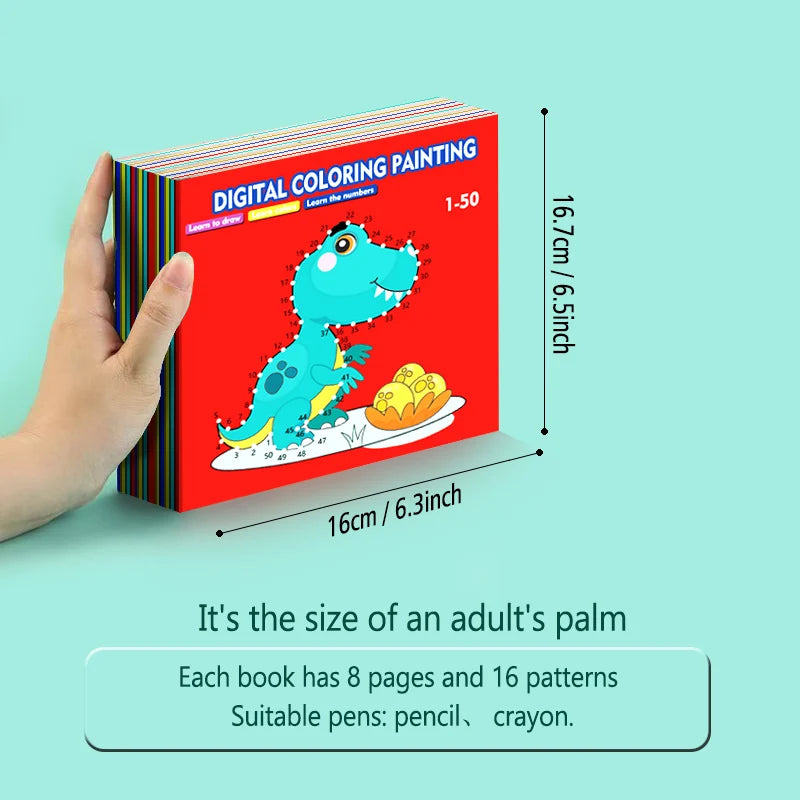 Line Drawing Children Doodle Book Learning Numbers Early