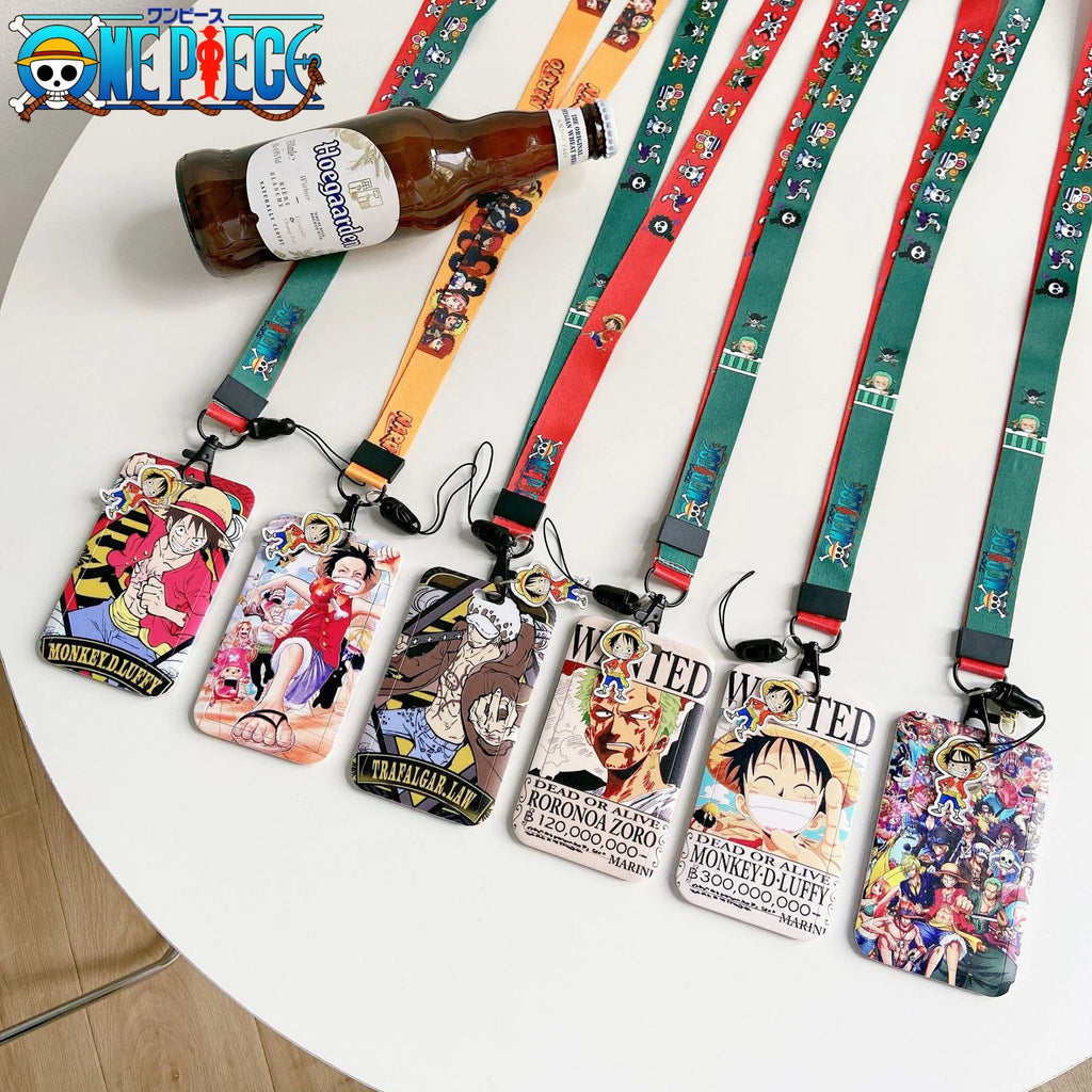 One Piece Cartoon Card Holder Luffy Work Card Student Card Holder Lanyard