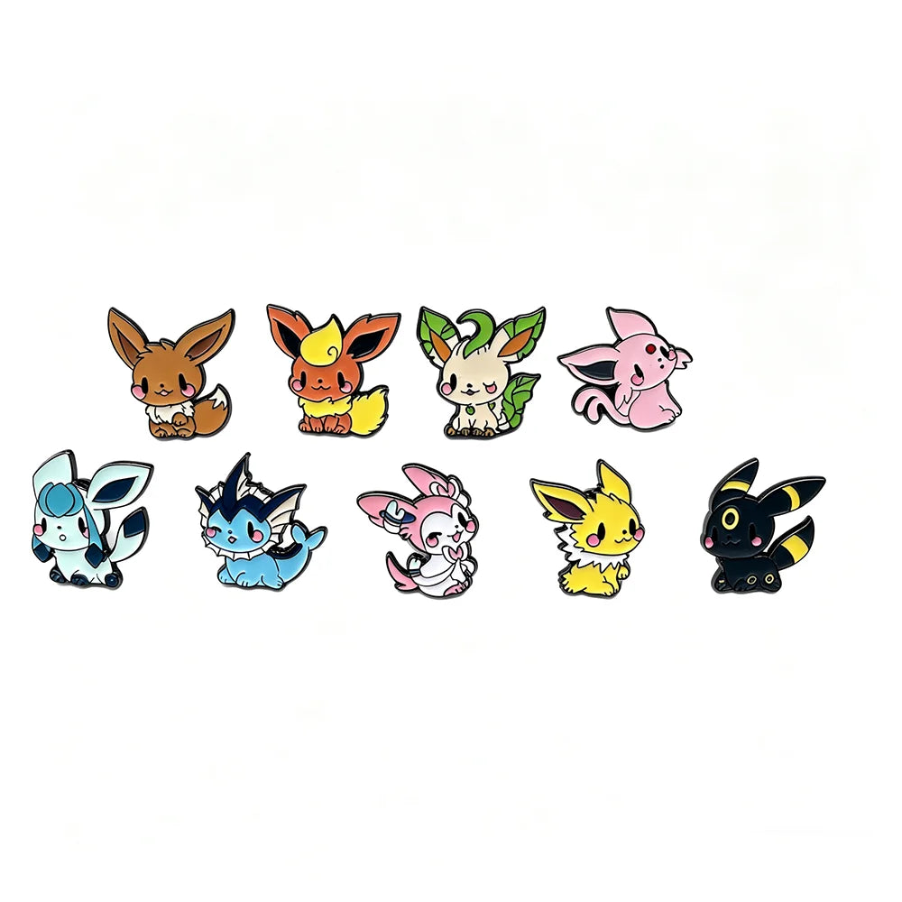 9pcs Kawaii Cartoon Elf Monster Character Brooch Badges Fashion Jewelry Bag