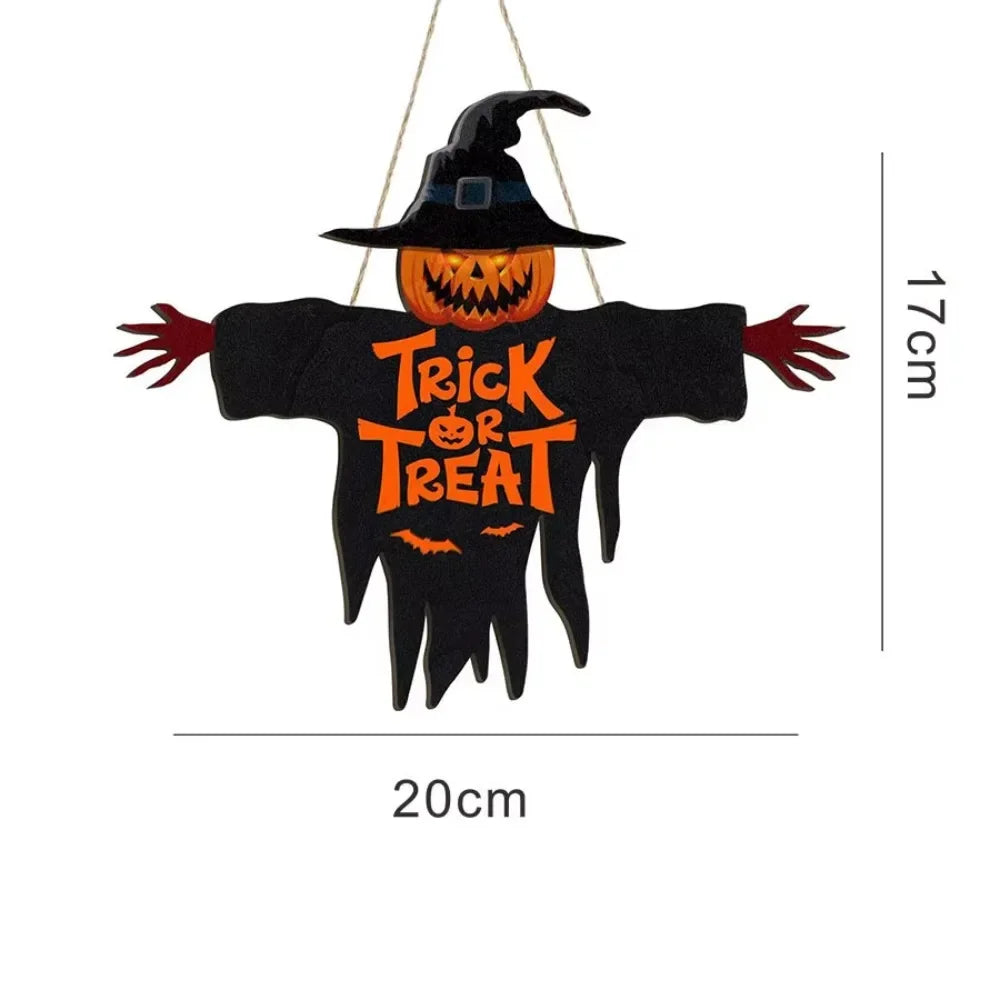 CIFBUY Halloween Trick-or-Treat Metal Sign Pumpkin