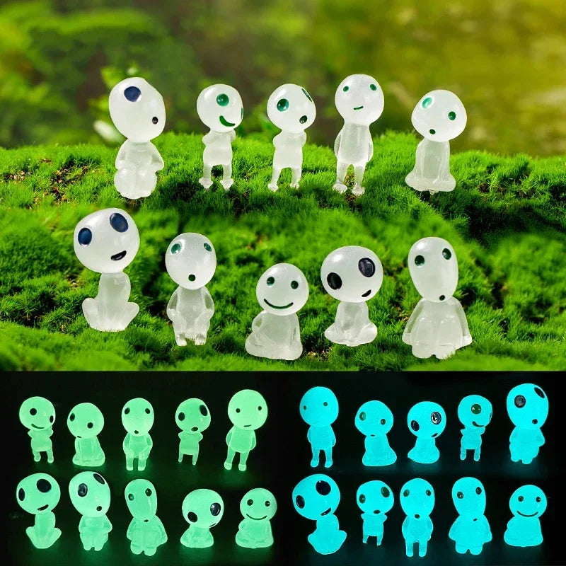 10Pcs Luminous Elf Glow Dark Resin Ornament Miniature Micro Landscape Garden