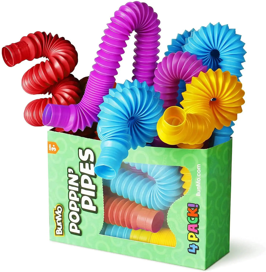 4 Pack Mini Pop Tube Sensory Fidget Toy Colorful Heavy-Duty Construction