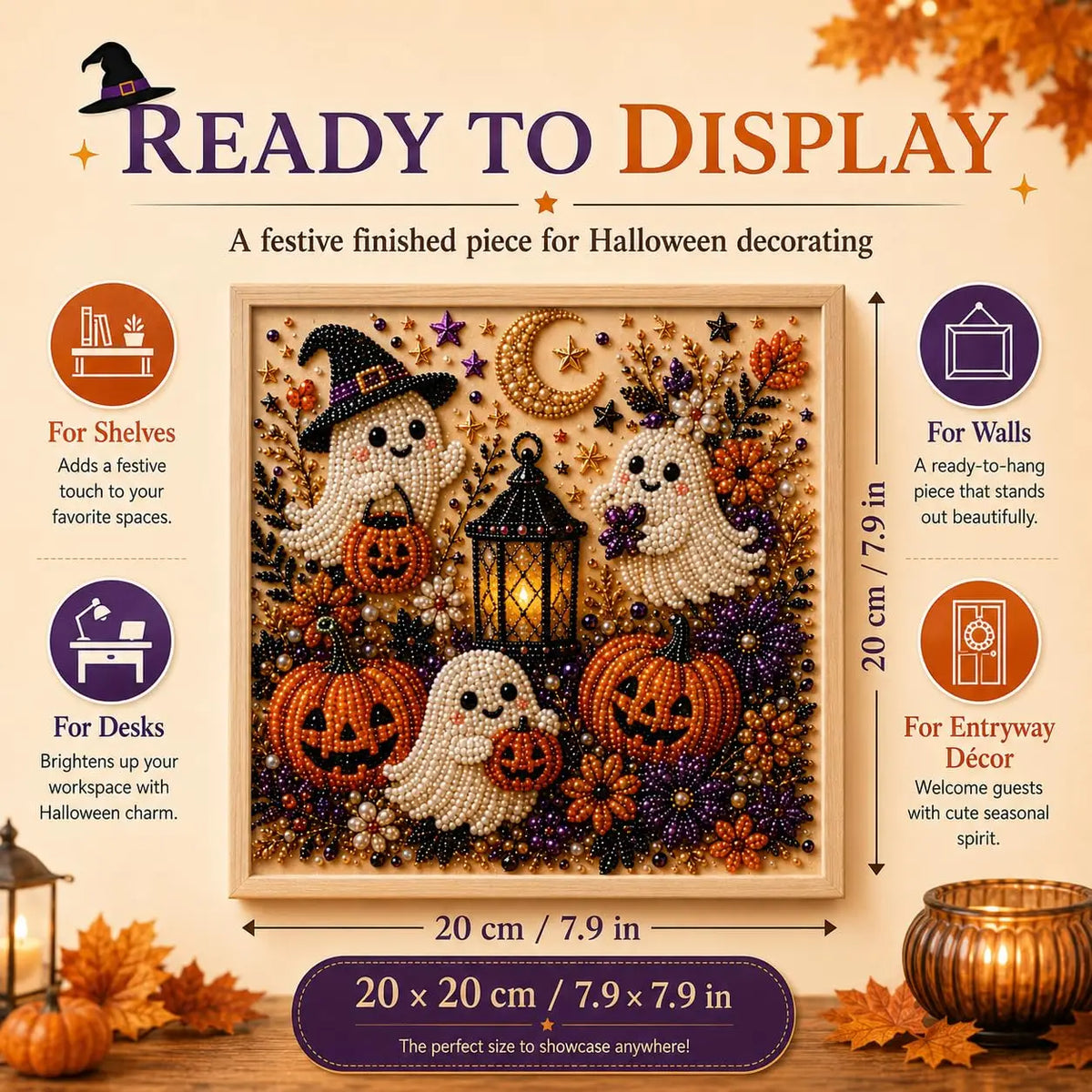 Halloween Ghost Pumpkin 3D Pearl Art DIY Kit