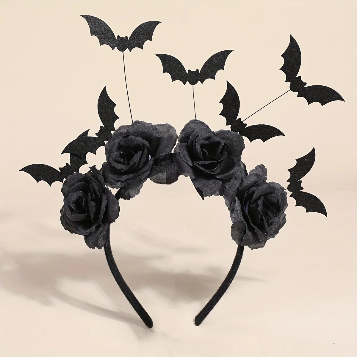 1pcs Halloween Party Headband Cute Witch Hat Black Artificial Flowers Gothic