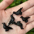 5 10 Pcs Black Crow Miniature Statues Mini Resin Figures Halloween Fairy Garden