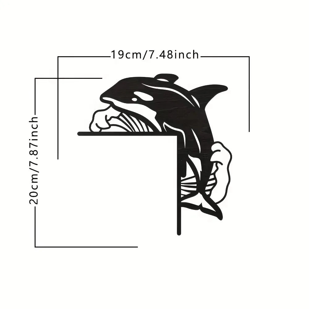 1pc Modern Metal Toilet Door Sign Stylish Thinking Room Wall Sculpture