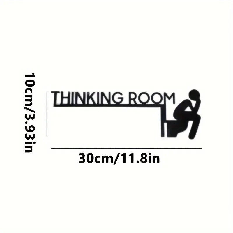 1pc Modern Metal Toilet Door Sign Stylish Thinking Room Wall Sculpture