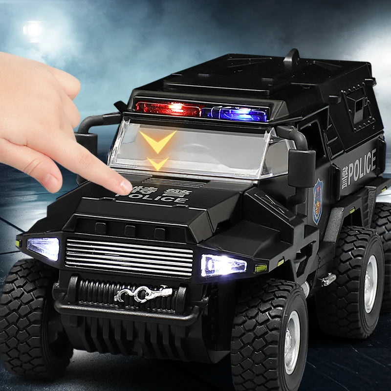 1:32 SWAT City Police Truck Model Diecast Play Off-road Vehicle Sound Light
