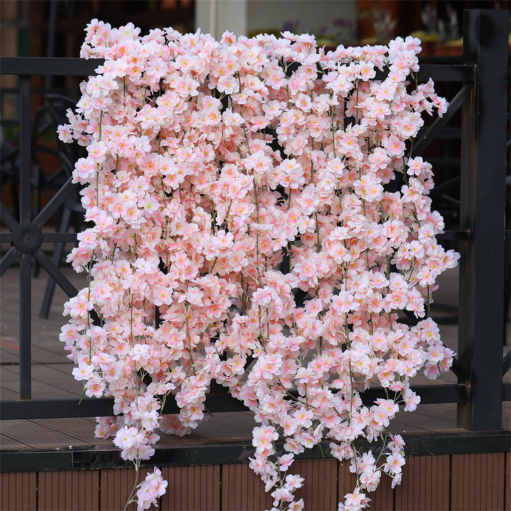 1pc 5.6ft Artificial Sakura Flowers Vine Wedding Garden Rose Arch Home Party