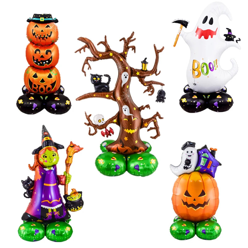 1set Giant Stand Pedestal Halloween Party Balloons Ghost Skull Pumpkin Tree