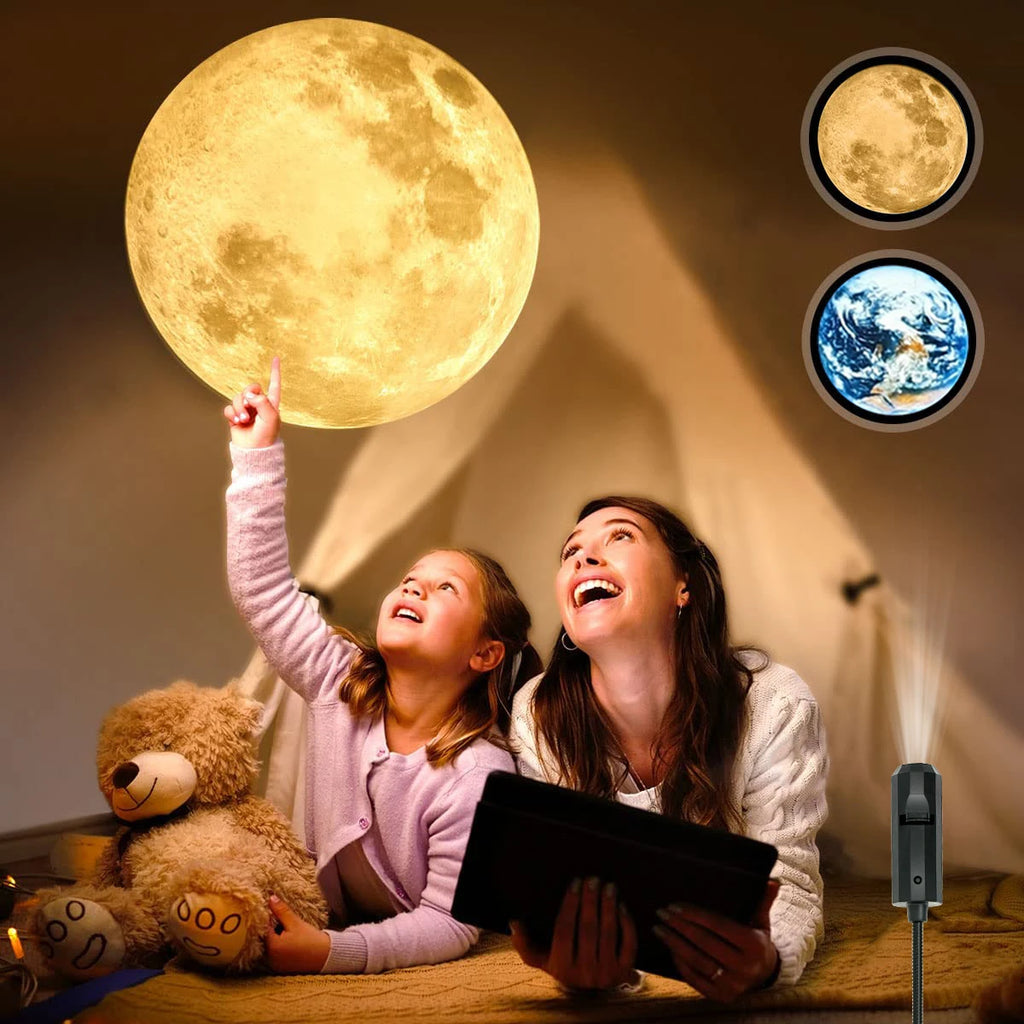 USB Ceiling Moon Earth Projection Atmosphere Light Starry Sky Lamp Bedroom