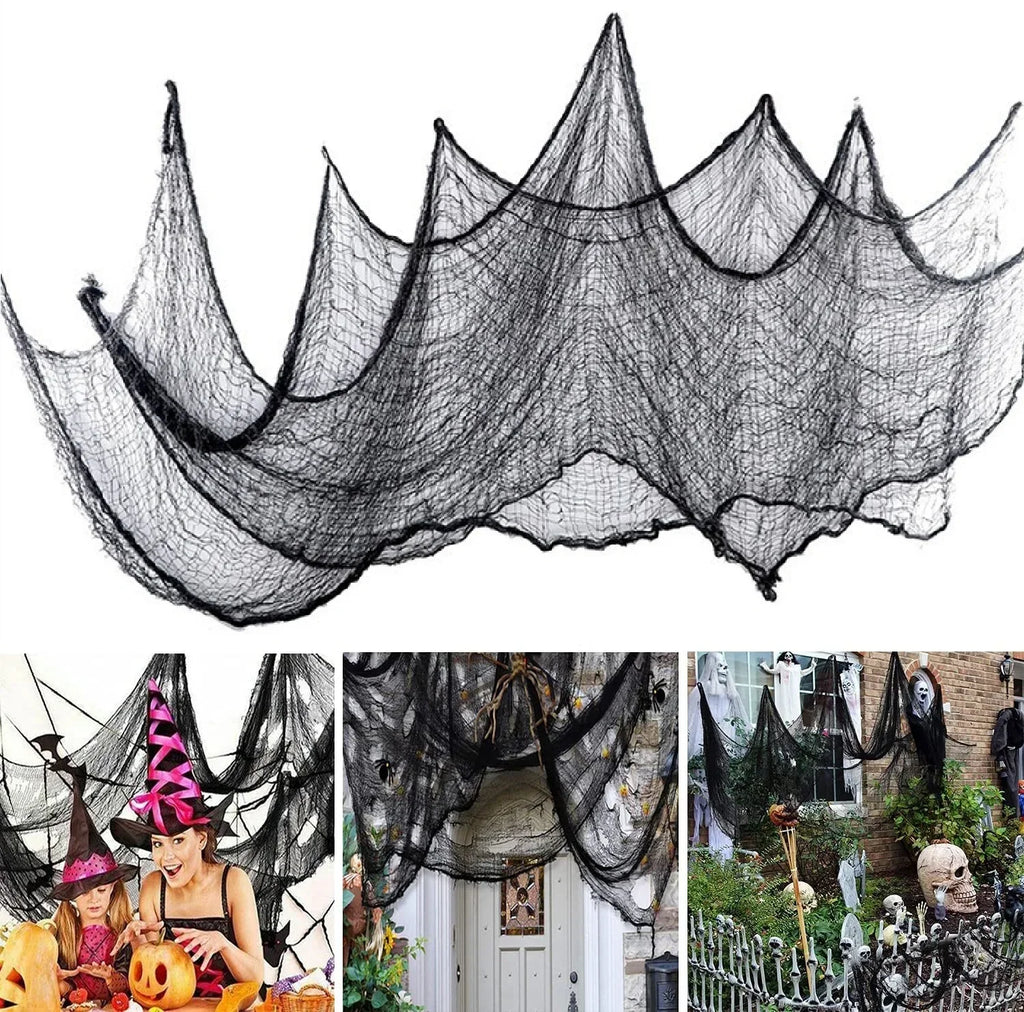 76x183cm Halloween Decorations Black Creepy Gauze