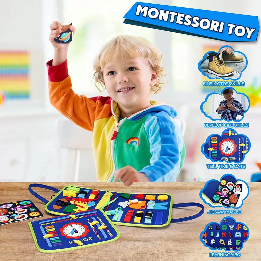 Montessori Toys Busy Board Sensory Activity Developing Board Motor Skills