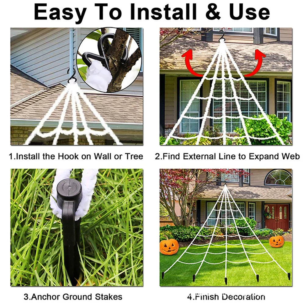 Halloween Triangle Spider Web 5m Simulation Prop