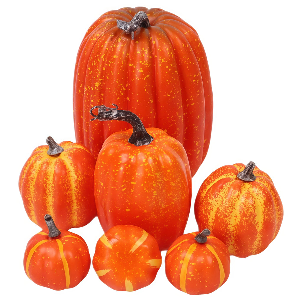 7pcs Pumpkin Autumn Decor Outdoor Foam Plastic