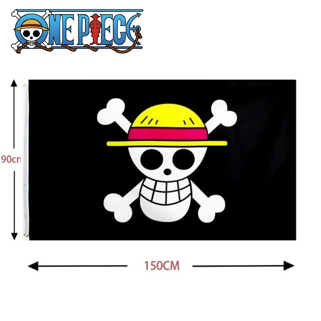 Anime One Piece Pirate Skull Flag Home Bedroom Wall Decor Banner Painting